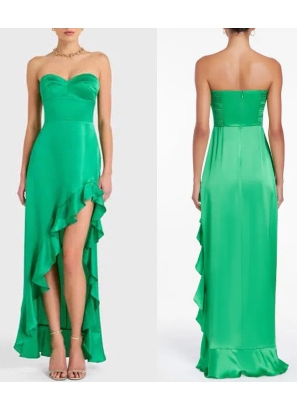 Amanda Uprichard Green Amaila Dress Gown Silk revolve